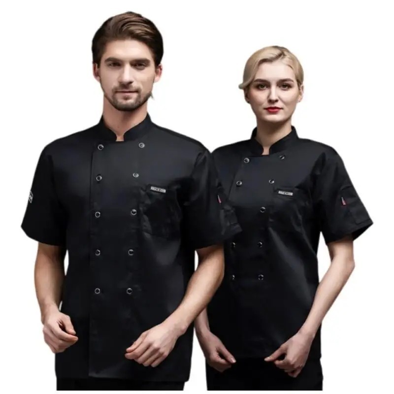 Lightweight Chef Coat Mesh Short Sleeve Kitchen Uniform Breathable Workwear