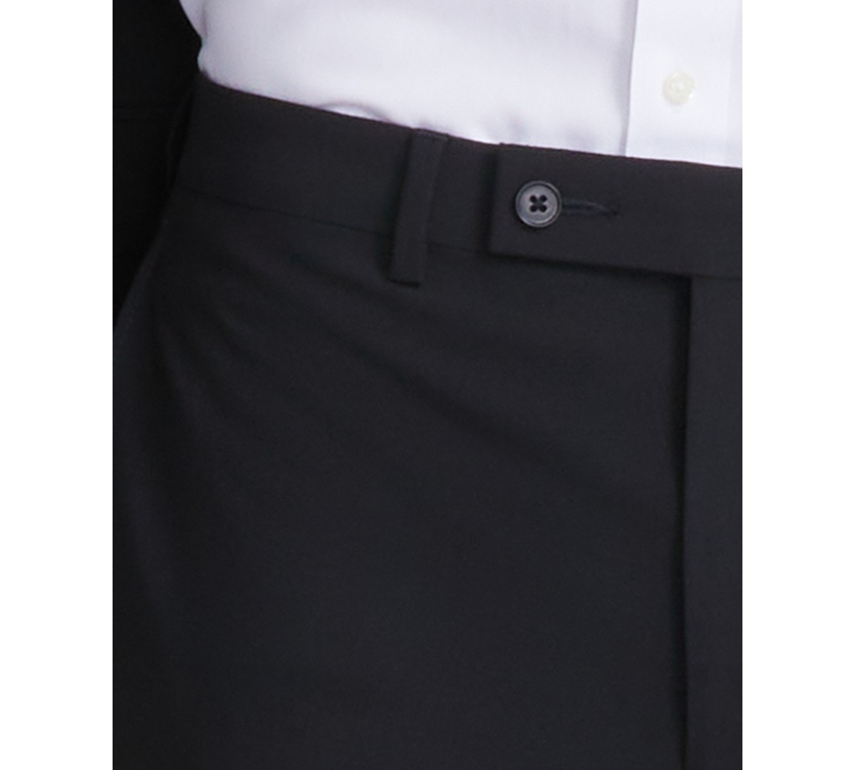 Dkny Mens Modern fit 2 Piece Suit 46 L / 39 Waist Black Solid