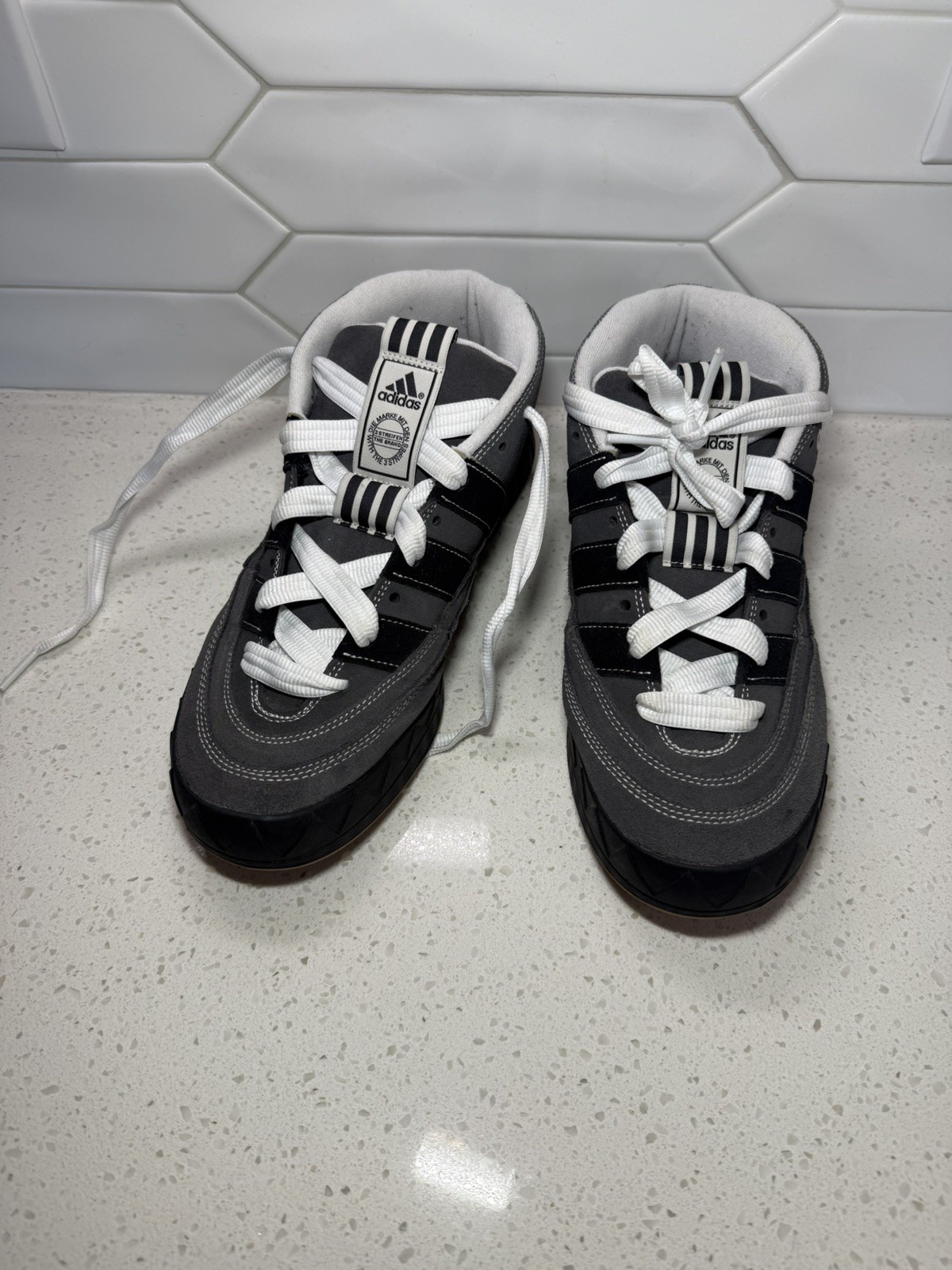 Adidas x YNuK Adimatic Mid Grey Five Core Black Skater Skate IE2174 Men 13 Shoes