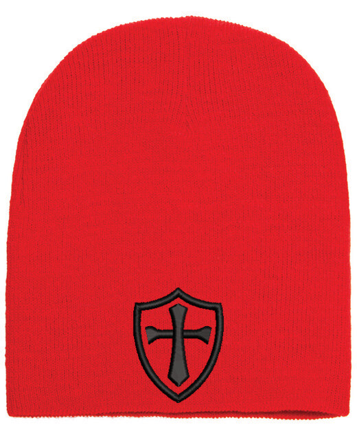 Crusader Cross Military Logo Embroidered Beanie with or without Cuff