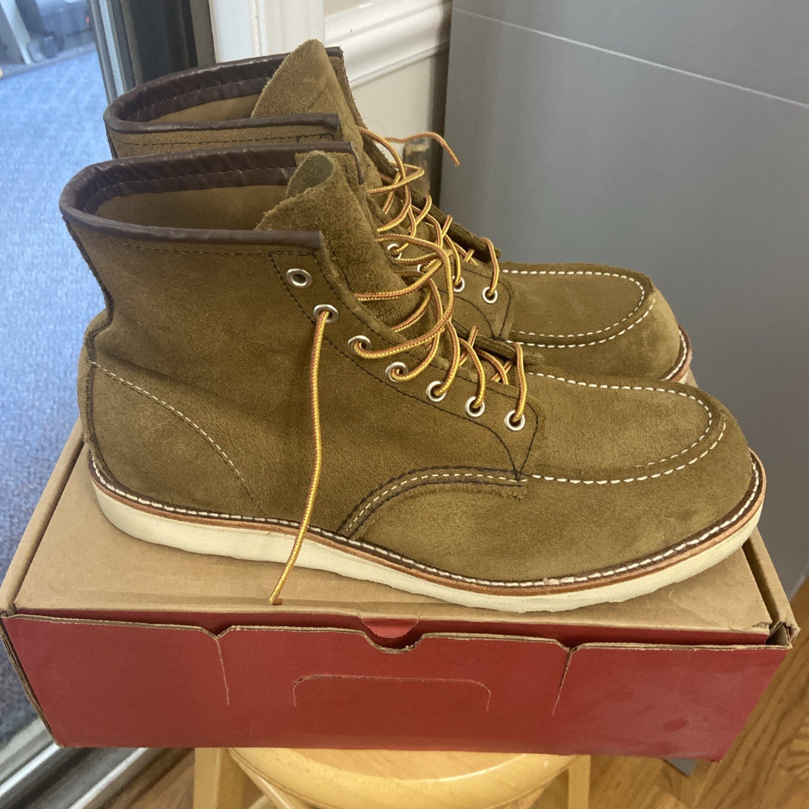 Red Wing Heritage Moc Toe Mens Boots 8881 Olive 12D Factory Seconds EUC