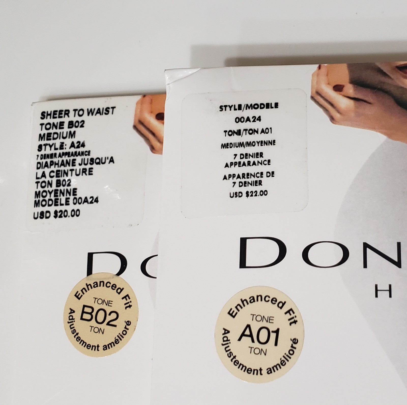 Lot 2 VTG Donna Karan The Nudes Pantyhose #A01 & #B02 Sheer to Waist, sz M
