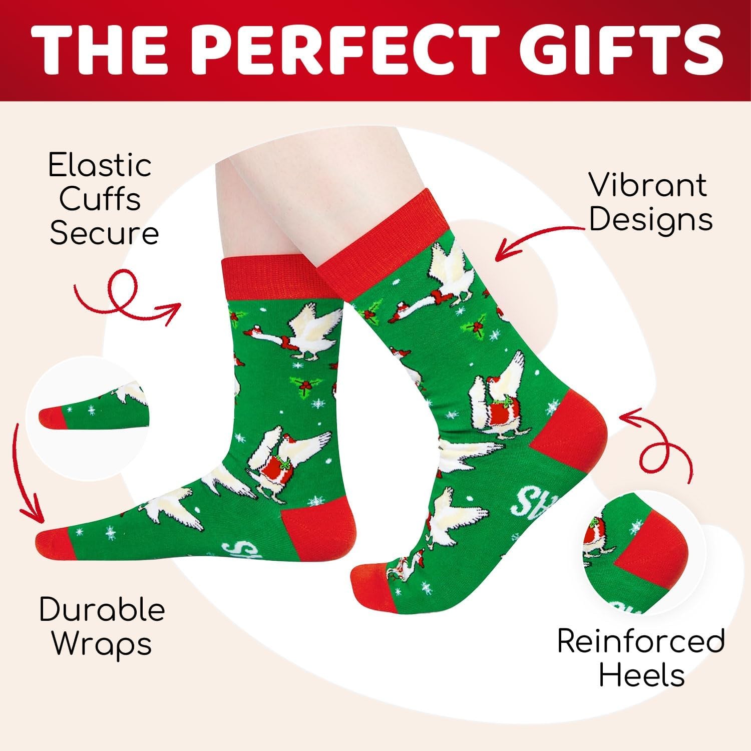 HAPPYPOP Christmas Gifts Stocking for Teens – Goose Socks Xmas with…