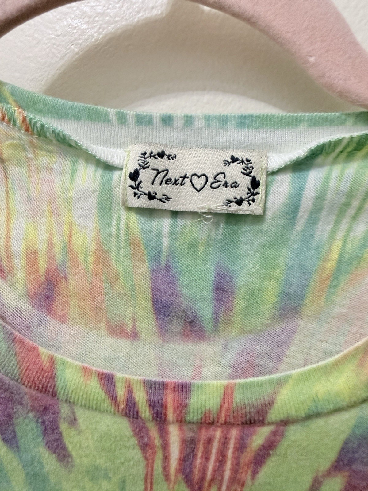 Vintage Y2K Next Era Tie Dye Smiley Colorful Hippie Retro Gay Graphic T Shirt L