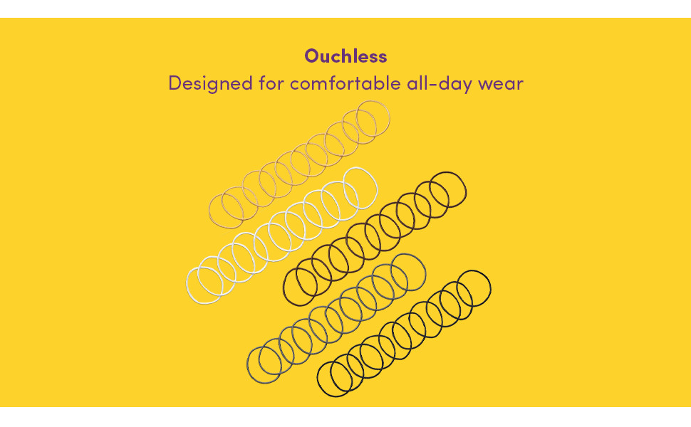 Goody Ouchless Elastic Hair Ties – 50 Ct, Assorted Neutrals, 2MM Rubber Bands