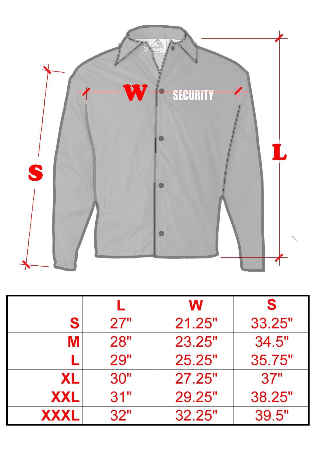 Security windbreaker jacket with Reflective decoration both left chest and back.