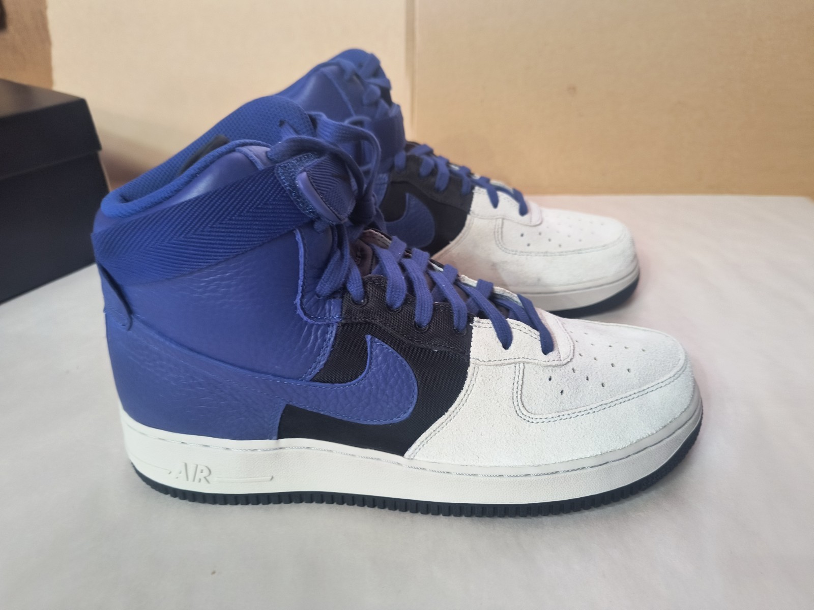 NEW Nike Air Force 1 High 07 Lv8 Platinum Deep Royal Blue 806403 009 NIB Sz 10.5