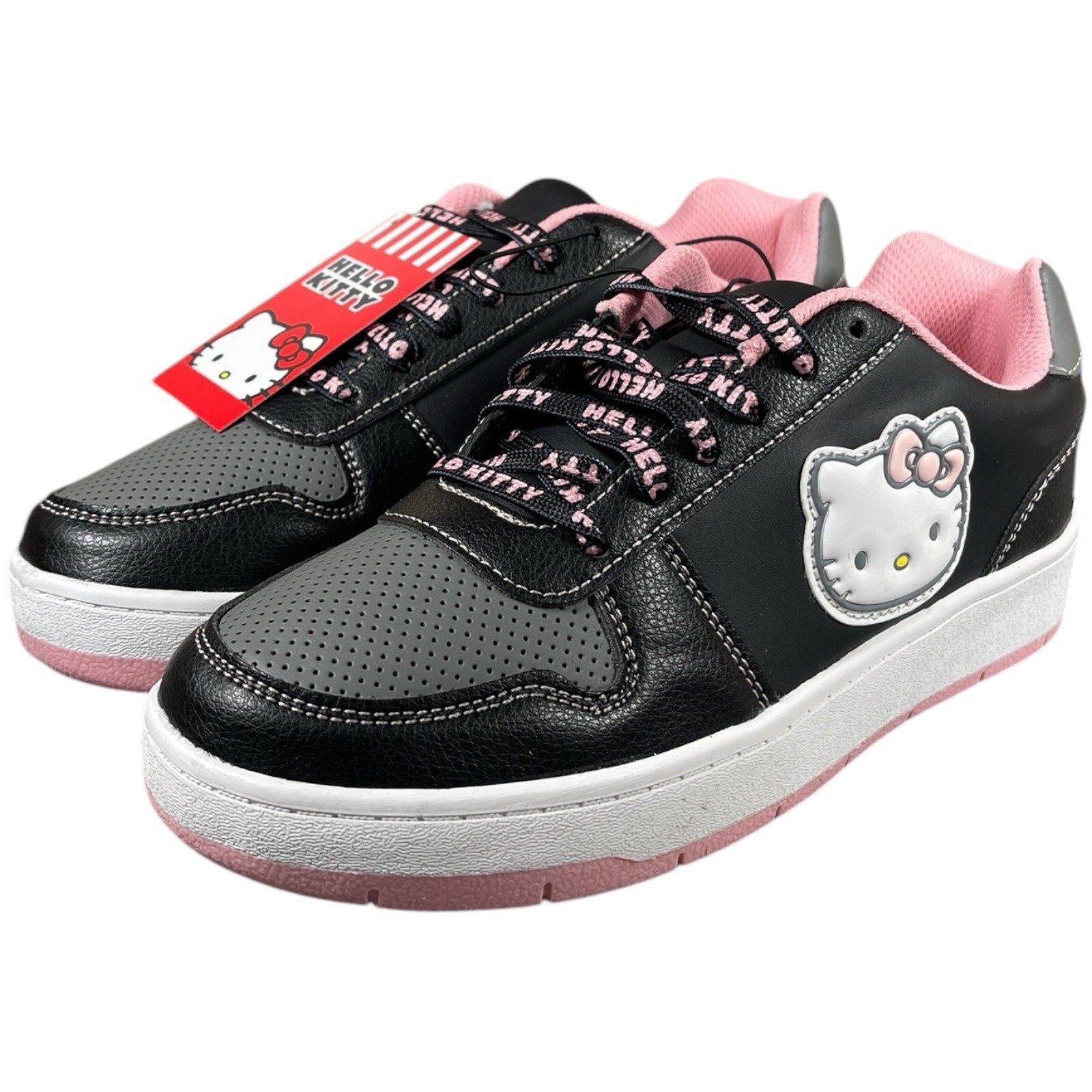 Hello Kitty by Sanrio Women’s Fashion Sneakers Size 8 Black/Light Pink Shoes NEW