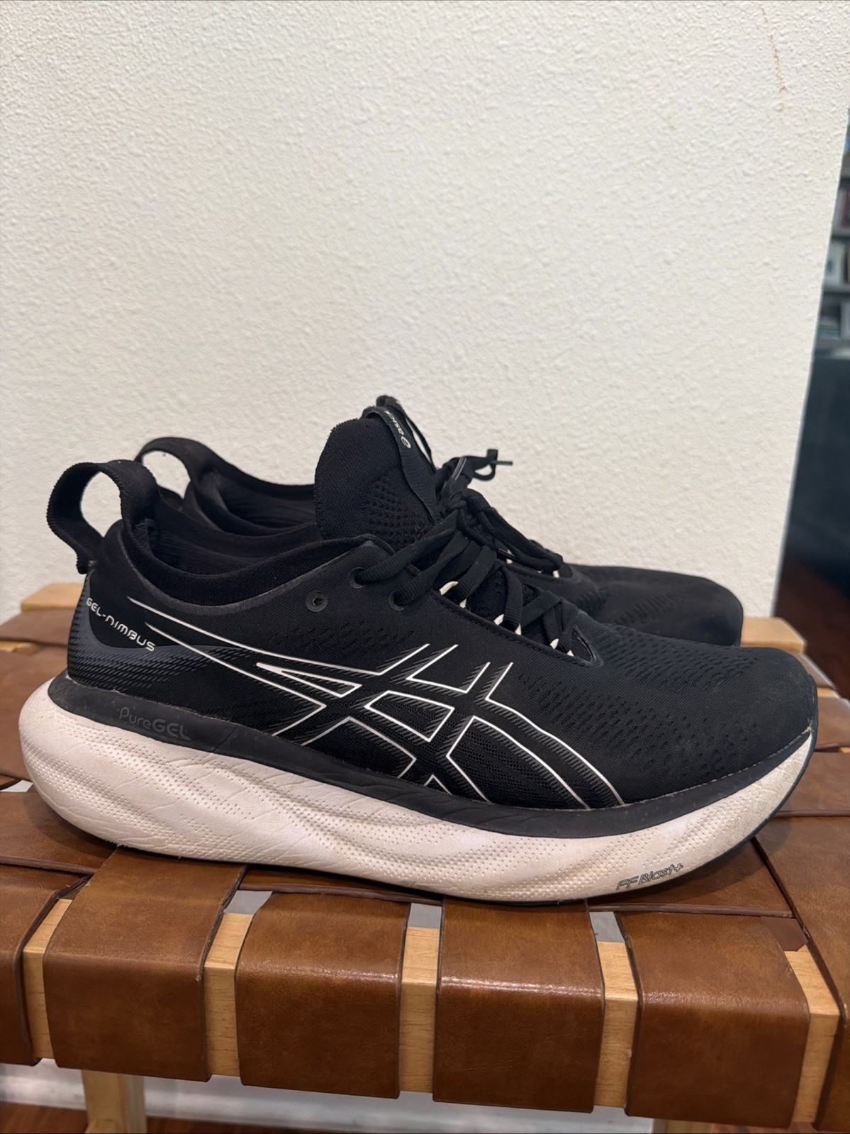 ASICS Gel Nimbus 25 Men’s Size 11.5 Black Running Shoes No Insoles