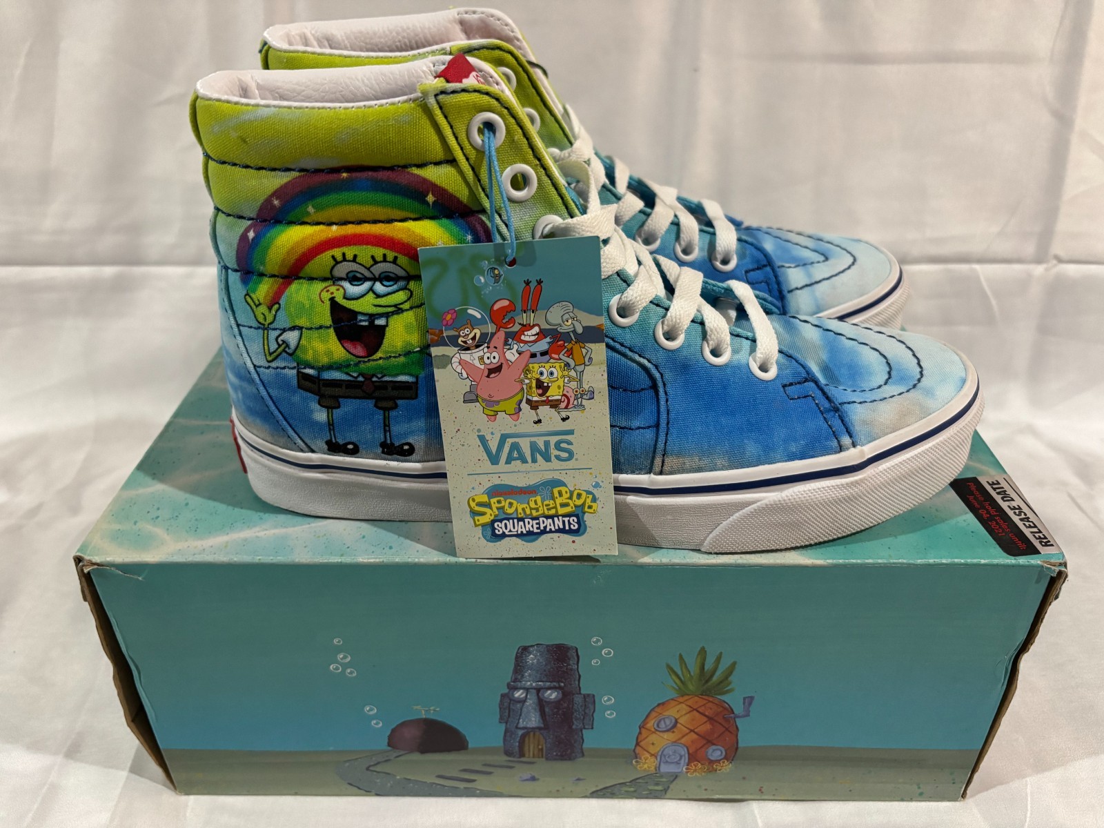 Size 6 M / 7.5 W – Vans SpongeBob SquarePants x Sk8- 38 DX High Imaginaaation