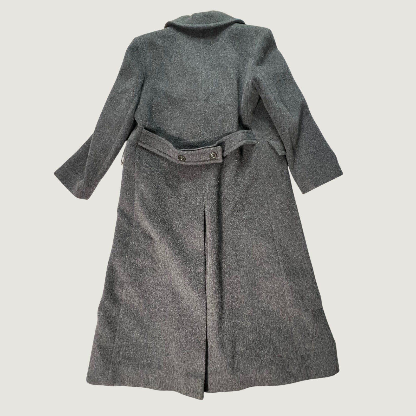 Pendleton Vintage Womens Gray 100% Virgin Wool Double Breasted Long Trench Coat