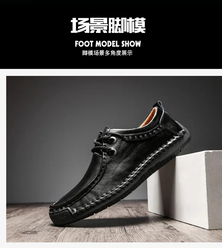 Men’s Vintage Round Toe Lace Up Loafers Formal Driving Causal Flat Heels Shoes