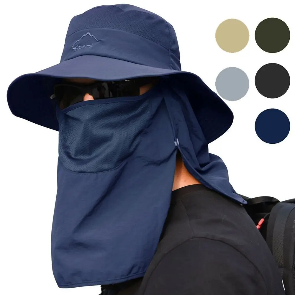 Wide Brim Sun Hat UV Protection Bucket Cap For Hiking Camping Fishing Safari Men