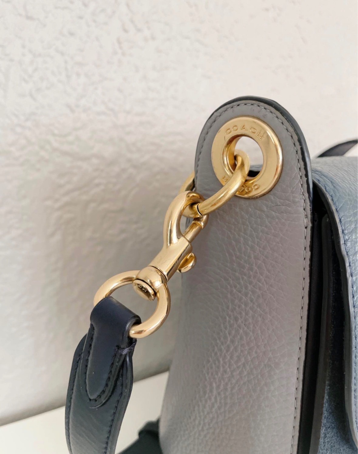 coach blue handbag cross body