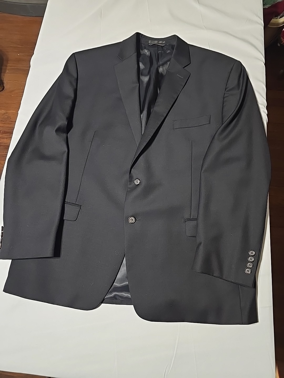 Ralph Lauren Black Solid Men Wool SPORT COAT 46R blazer suit jacket