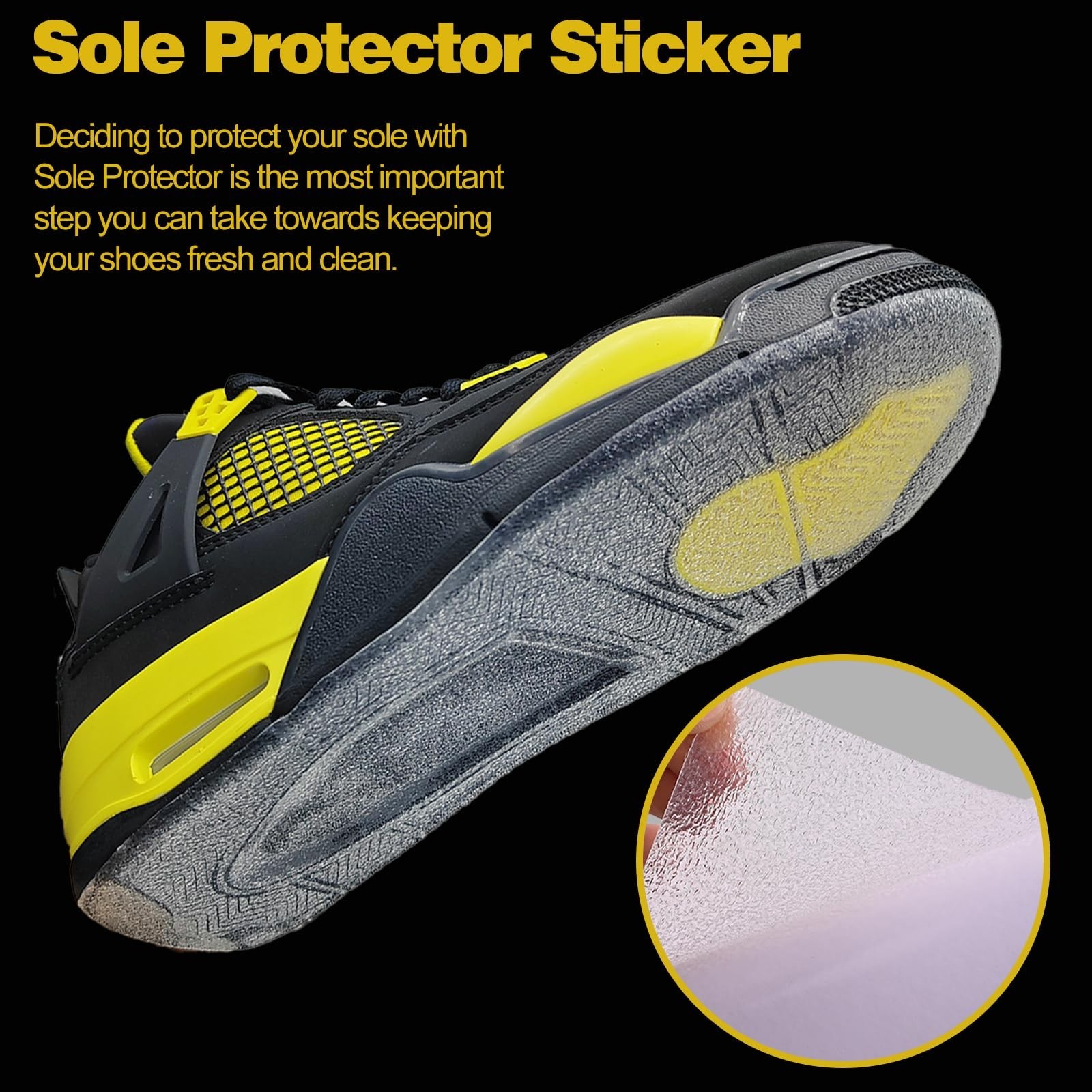 4 Pack Sole Protector for Sneakers Clear Anti-Slip Shoe Sole Guard 13 x 5.1in