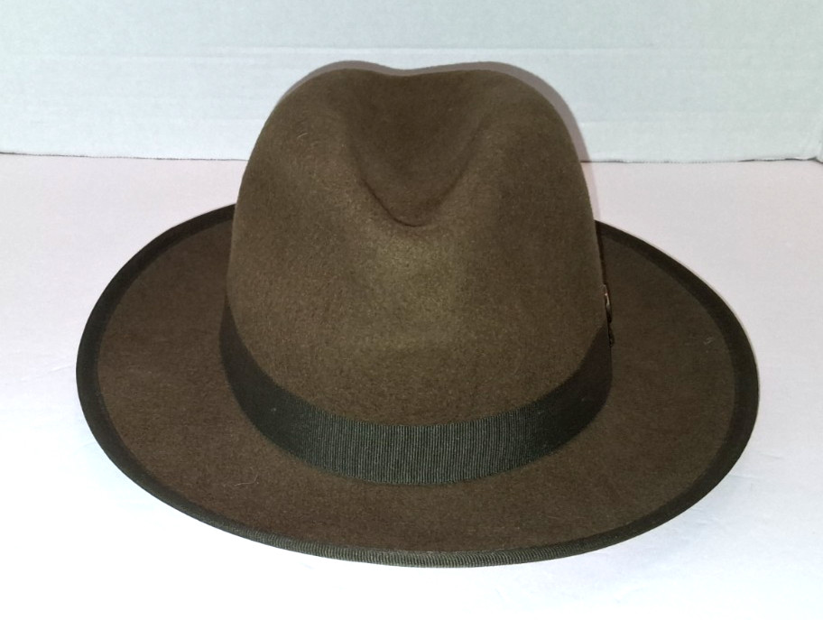Bruno Capelo Fedora Hat Medium Princeton Collection Sage Green Australian Wool