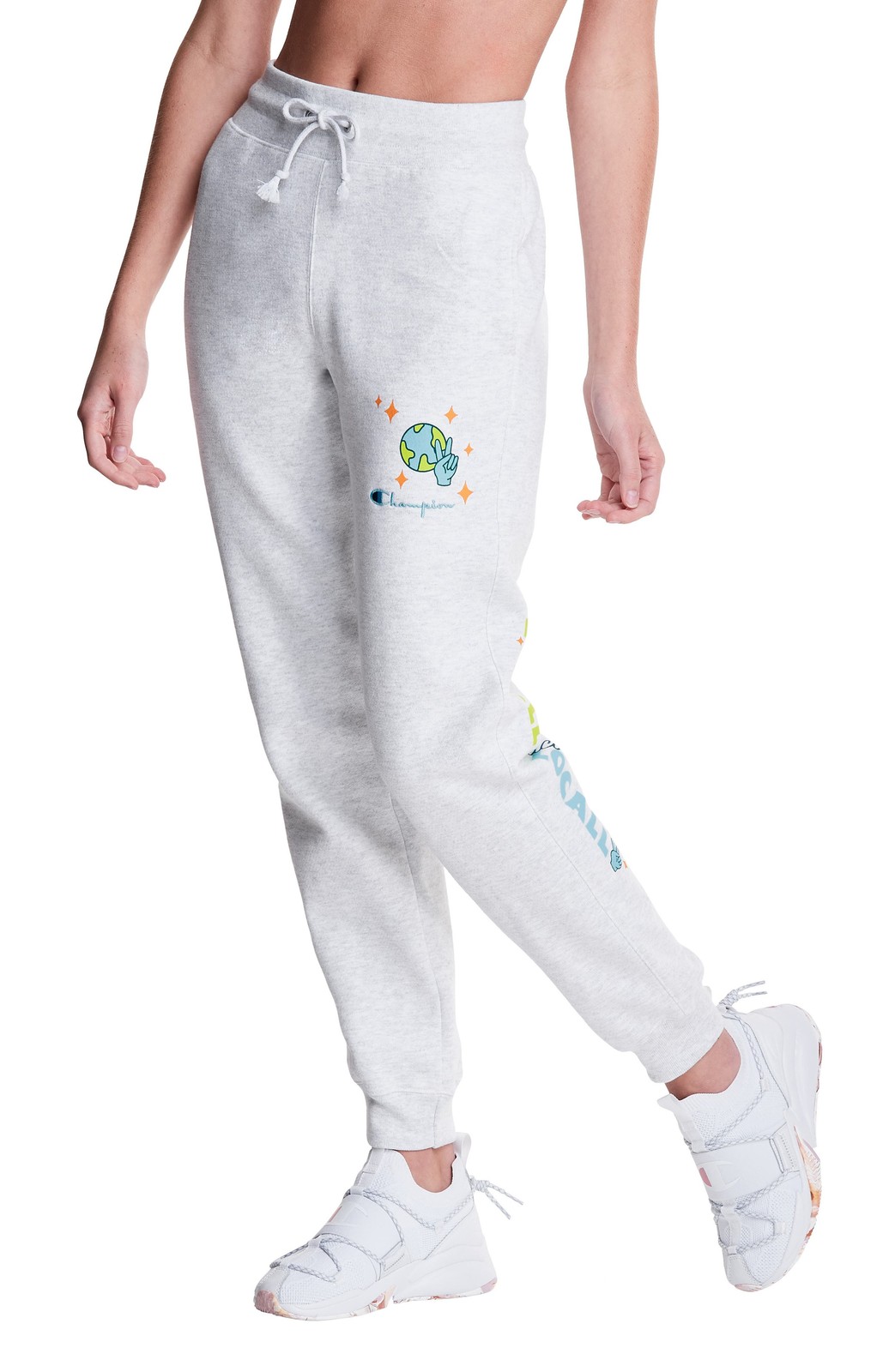 Champion x steffi lynn Think Globally Reverse Weave Joggers Silver Grey Size S