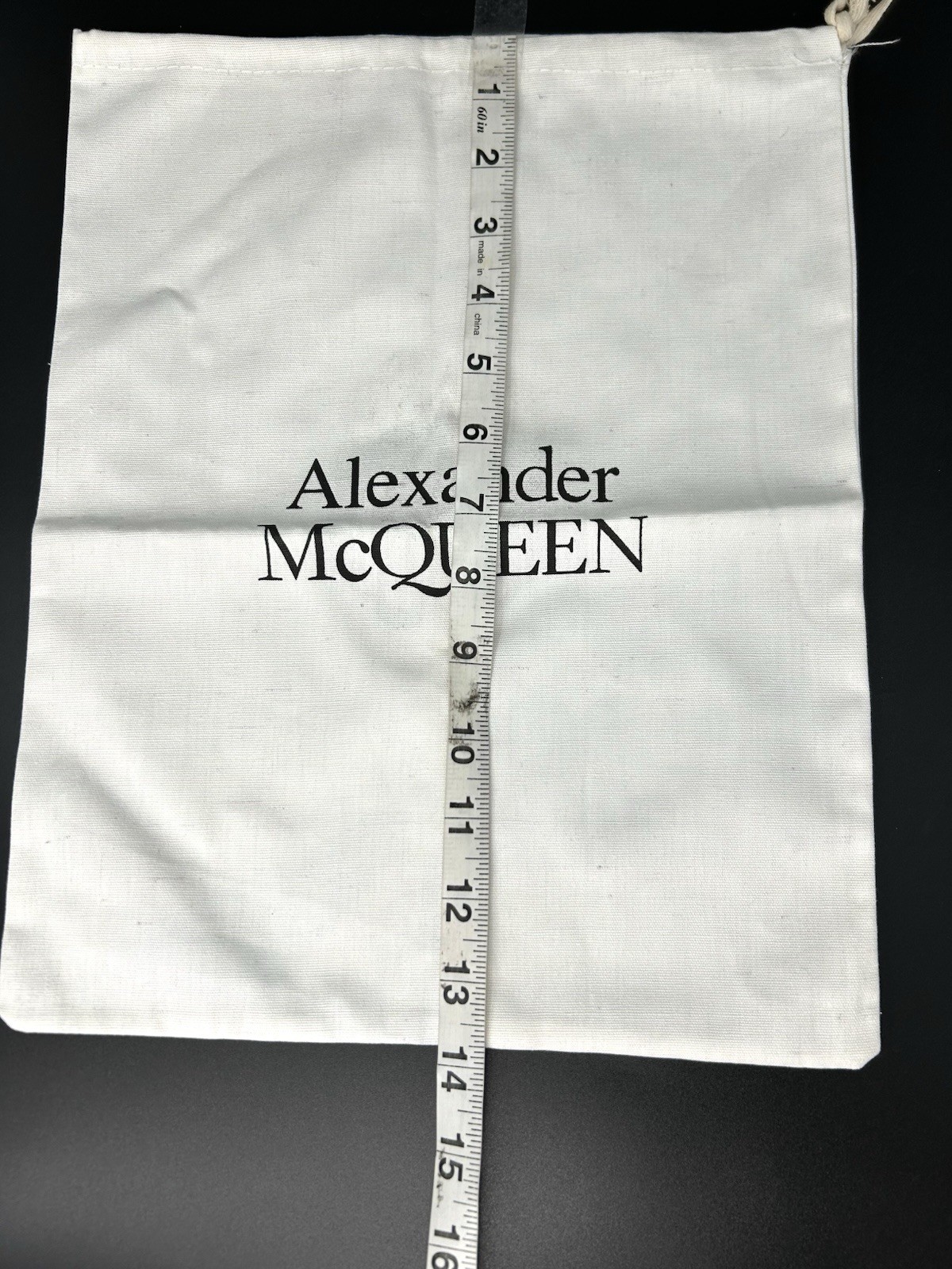 Alexander McQueen Large White Dust Bag – 14” x 11″ Inches