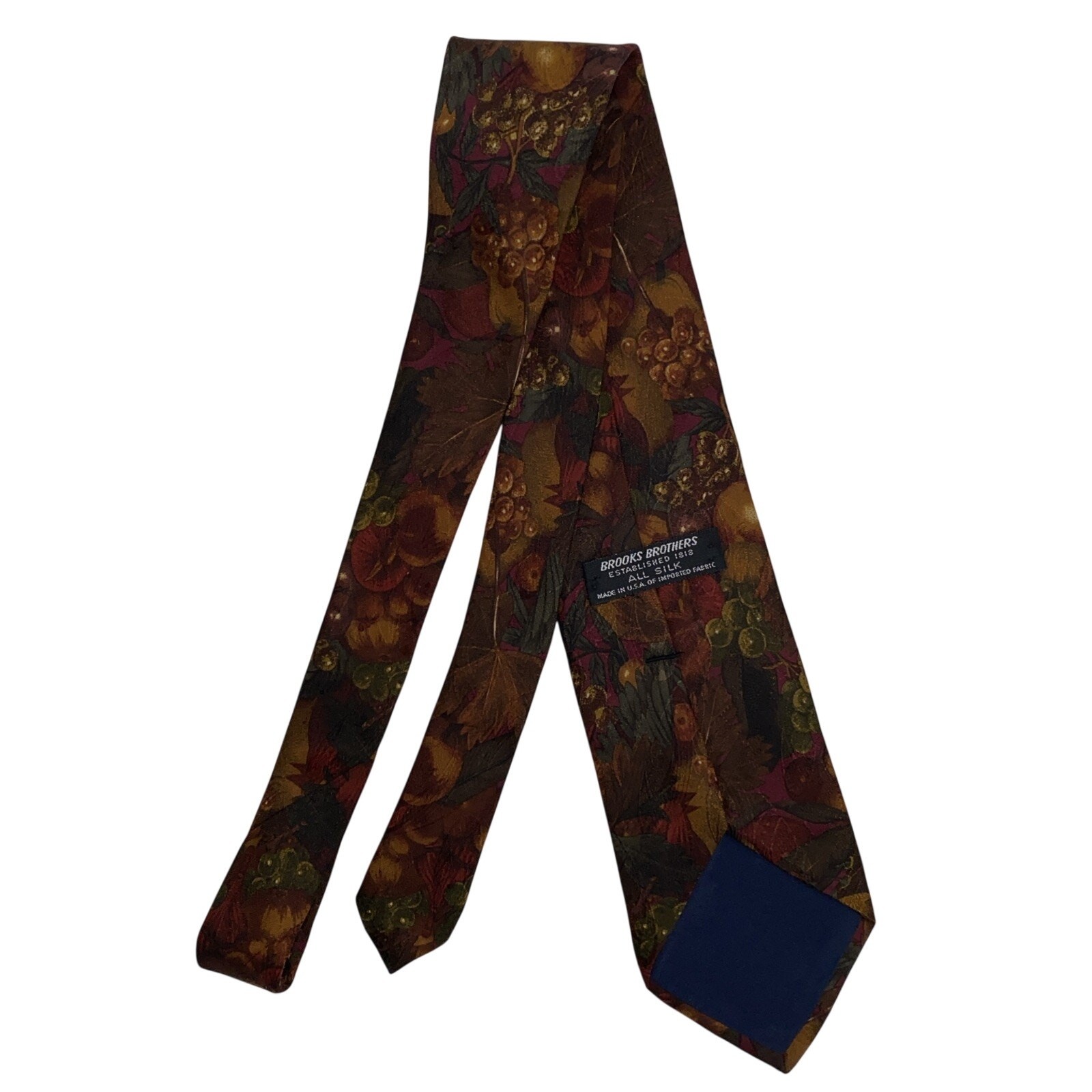 Lot (2): Brooks Brothers Ties Fall Floral Made in USA All Silk 3.5in