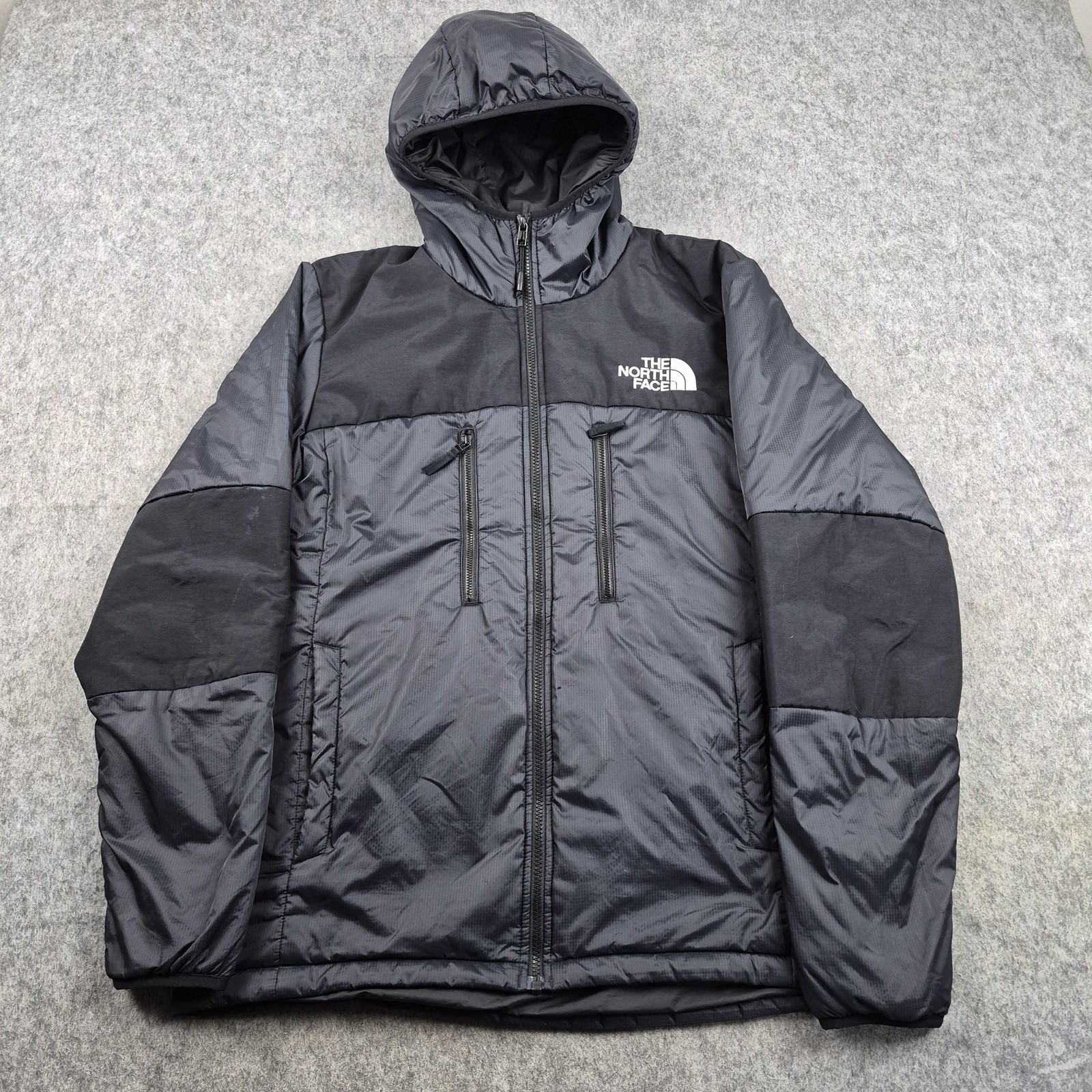 The North Face Jacket Mens Large Black Himalayan Light Synthetic Hooded Coat