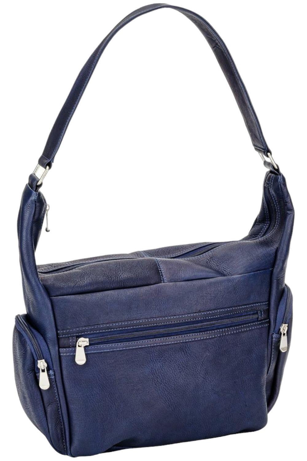 Le Donne Leather Aria Hobo Shoulder Bag Navy