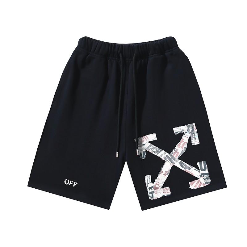 Off white Mens shorts pants cotton Balck / White S-M-L-XL