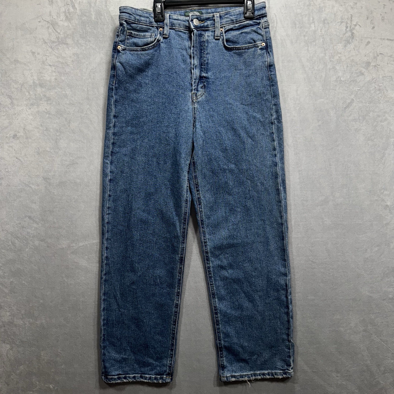 Wild Fable Highest Rise Straight Jeans Sz 6 Blue 5-Pocket Button Fly Medium Wash
