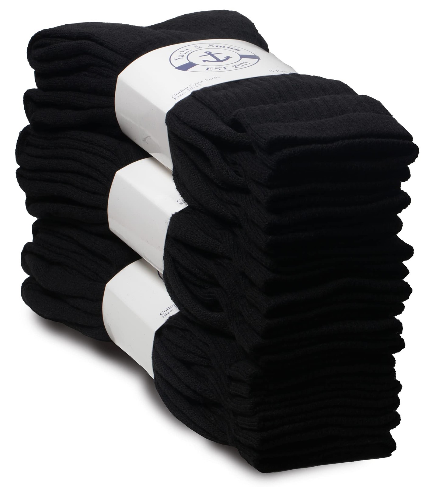 Heavy Duty Cotton Crew Socks Unisex Kids Bulk Wholesale Sock(10-13,240 Pk Black)