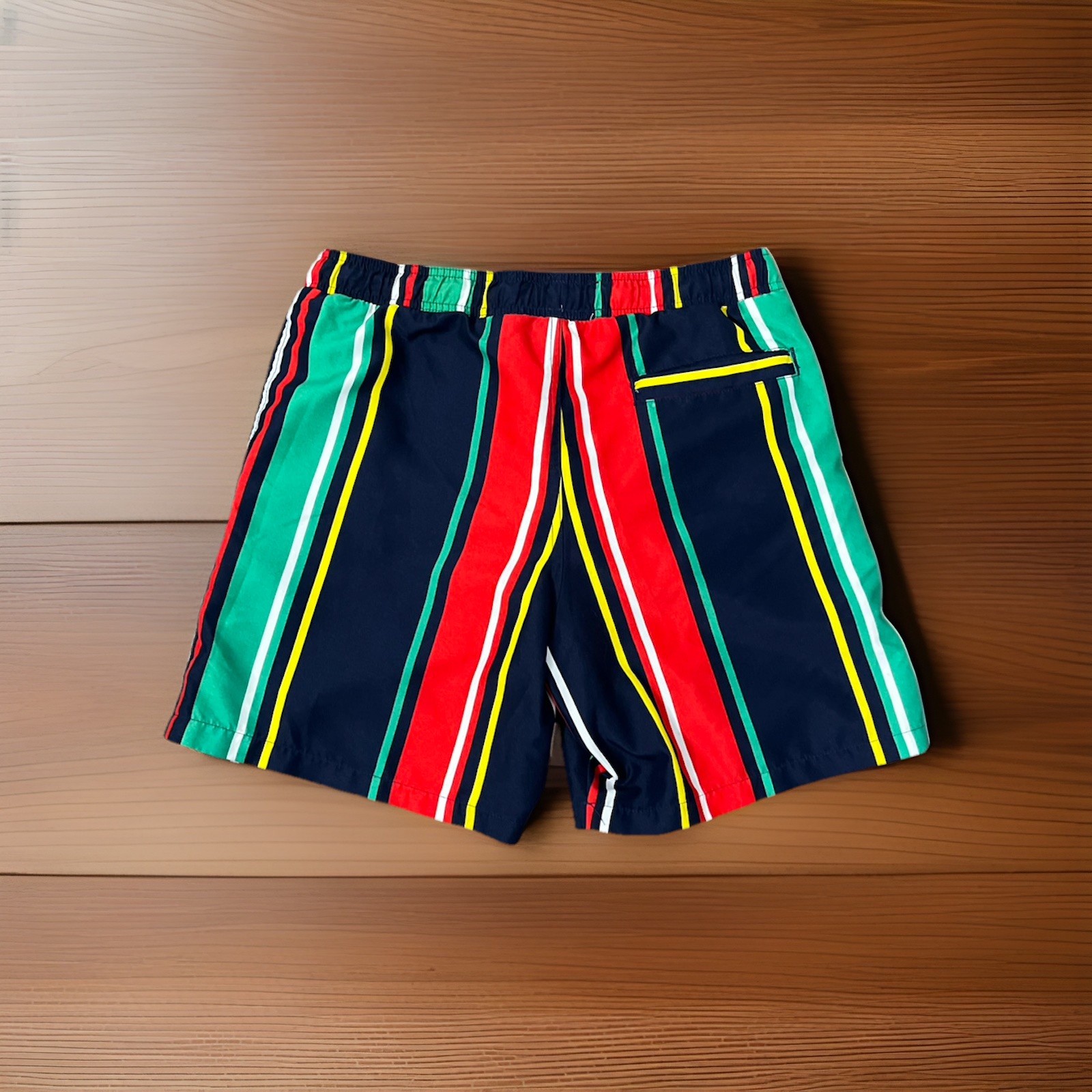 Surf Society Swim Trunks Mens M Lined Striped Multicolor Preppy