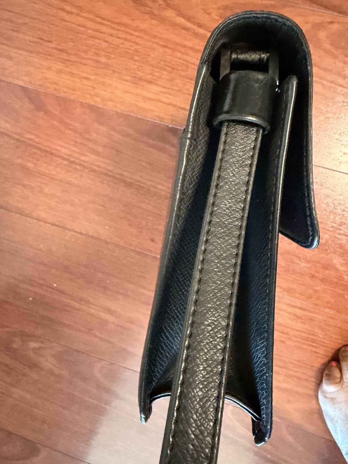 Louis Vuitton Black Wristlet Clutch Push Lock Gold Hardware Inner Pockets