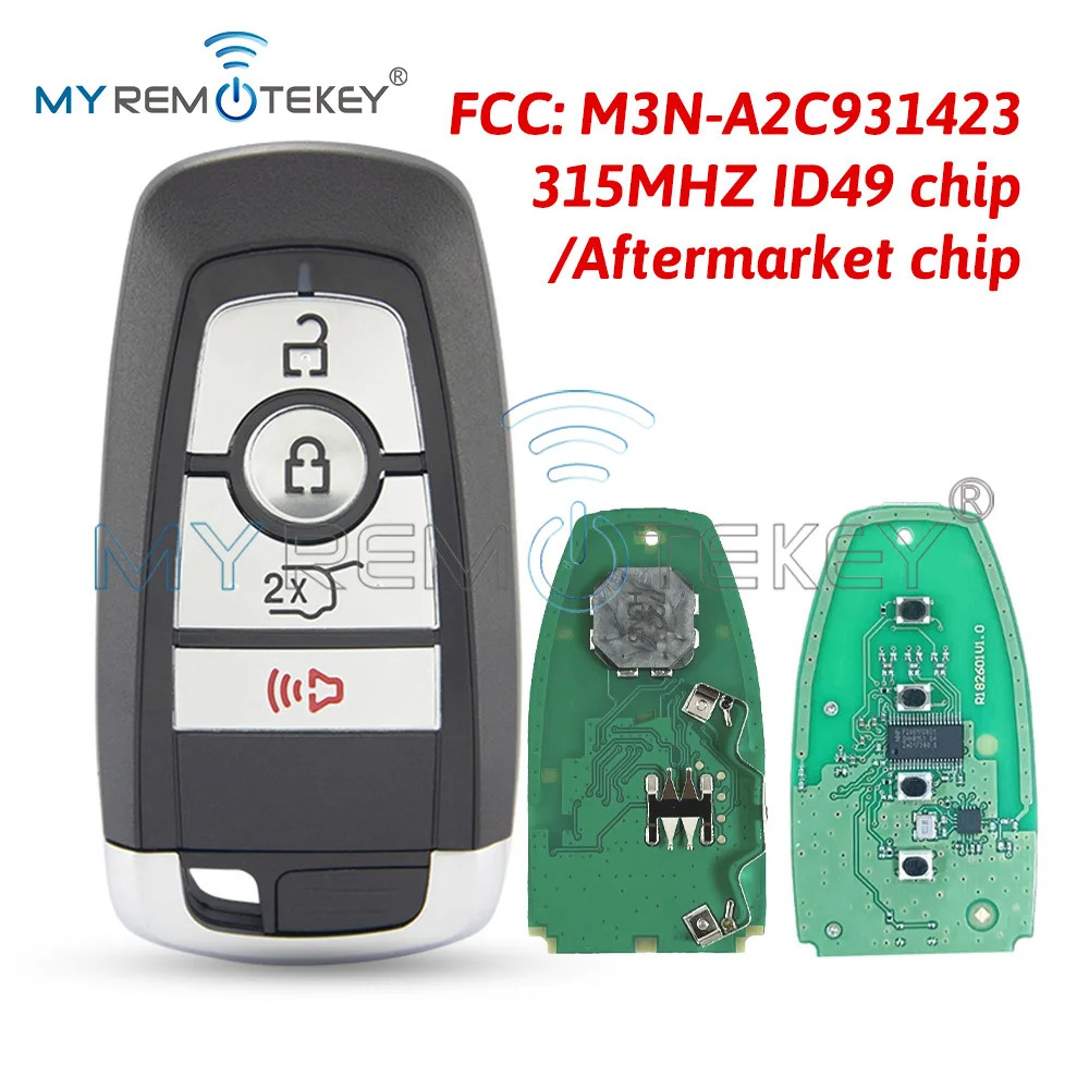 Car Smart key 4 button 433/434MHZ ID49 chip for 2023 Ford Expedition Mustang