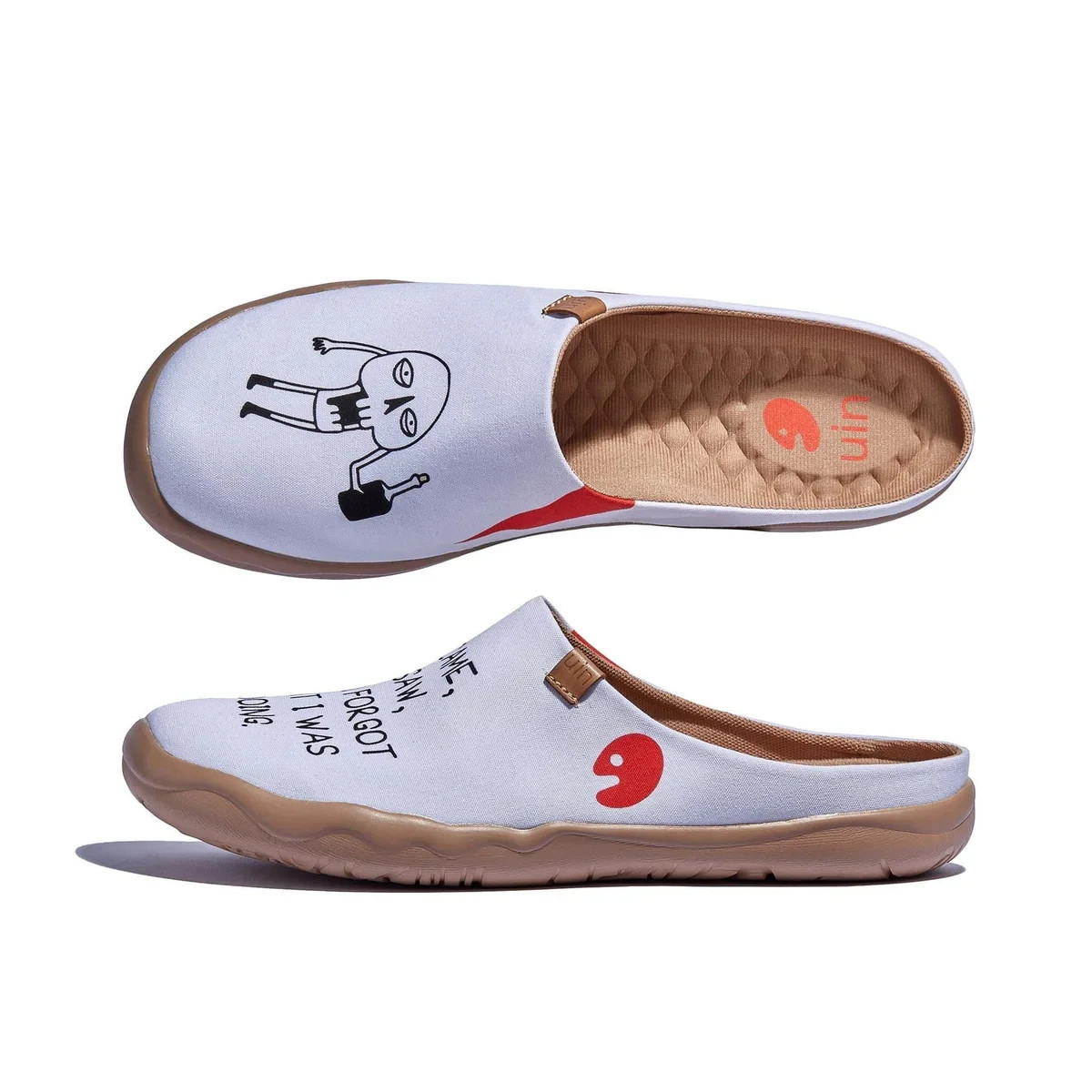 Men Size 6-11 UIN Slip On Shoes Canvas Comfortable Loafers “Tangerine Mijas IV”
