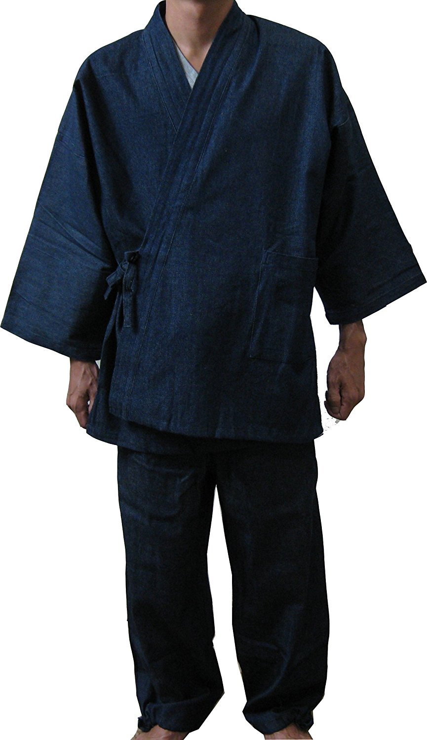 Japanese Traditional Work Clothes Samue Denim Adaptation Height 170-175cm