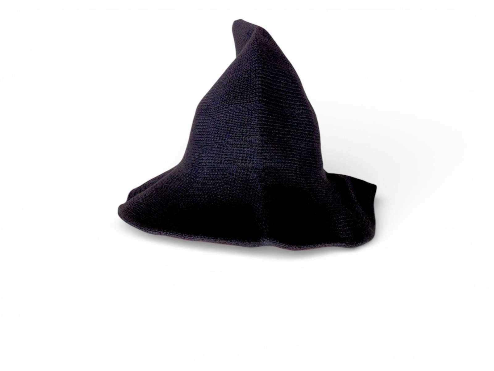 Black Knit Witch Hat – Soft Point Brim – New – Witchcore Cottagecore Pagan