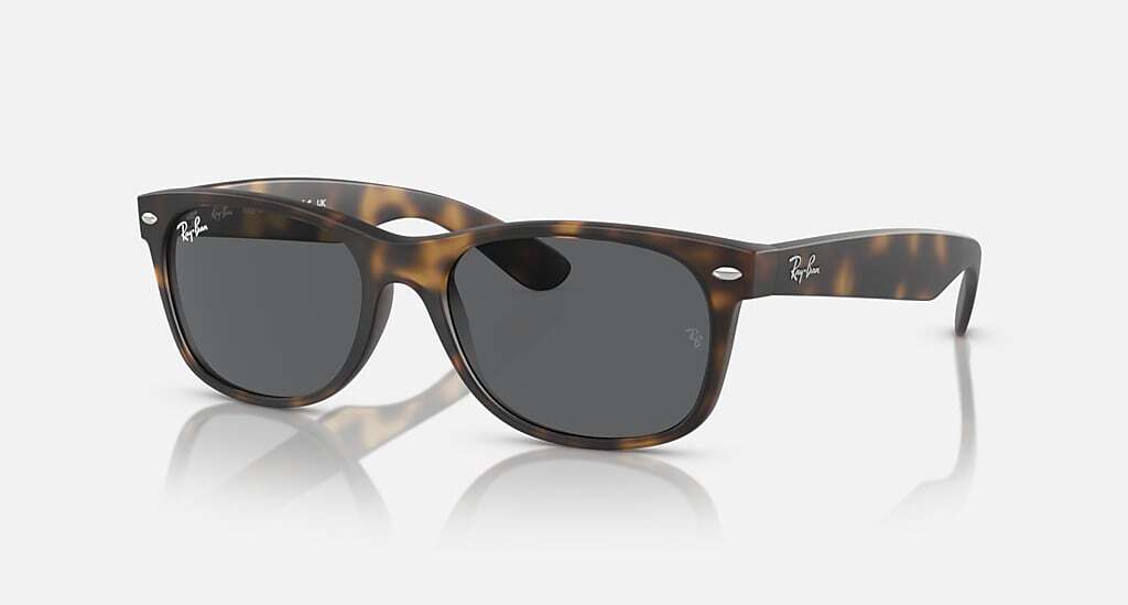 RAY-BAN NEW WAYFARER MATTE HAVANA/DARK GREY 55 mm SUNGLASSES RB2132 865/B1 55-18