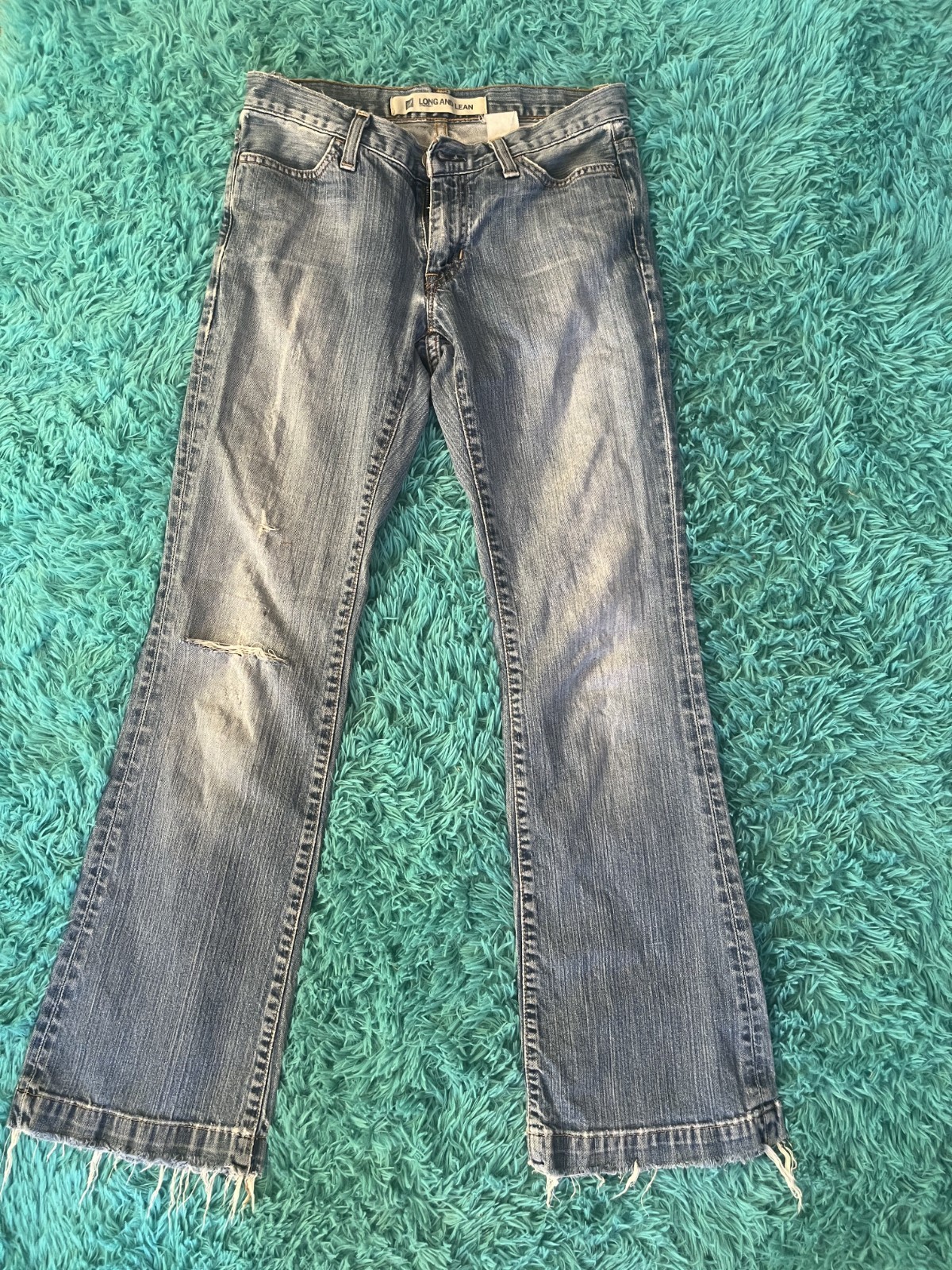 low rise GAP jeans, size 4, slightly torn, cool denim, for the Y2K baddies.