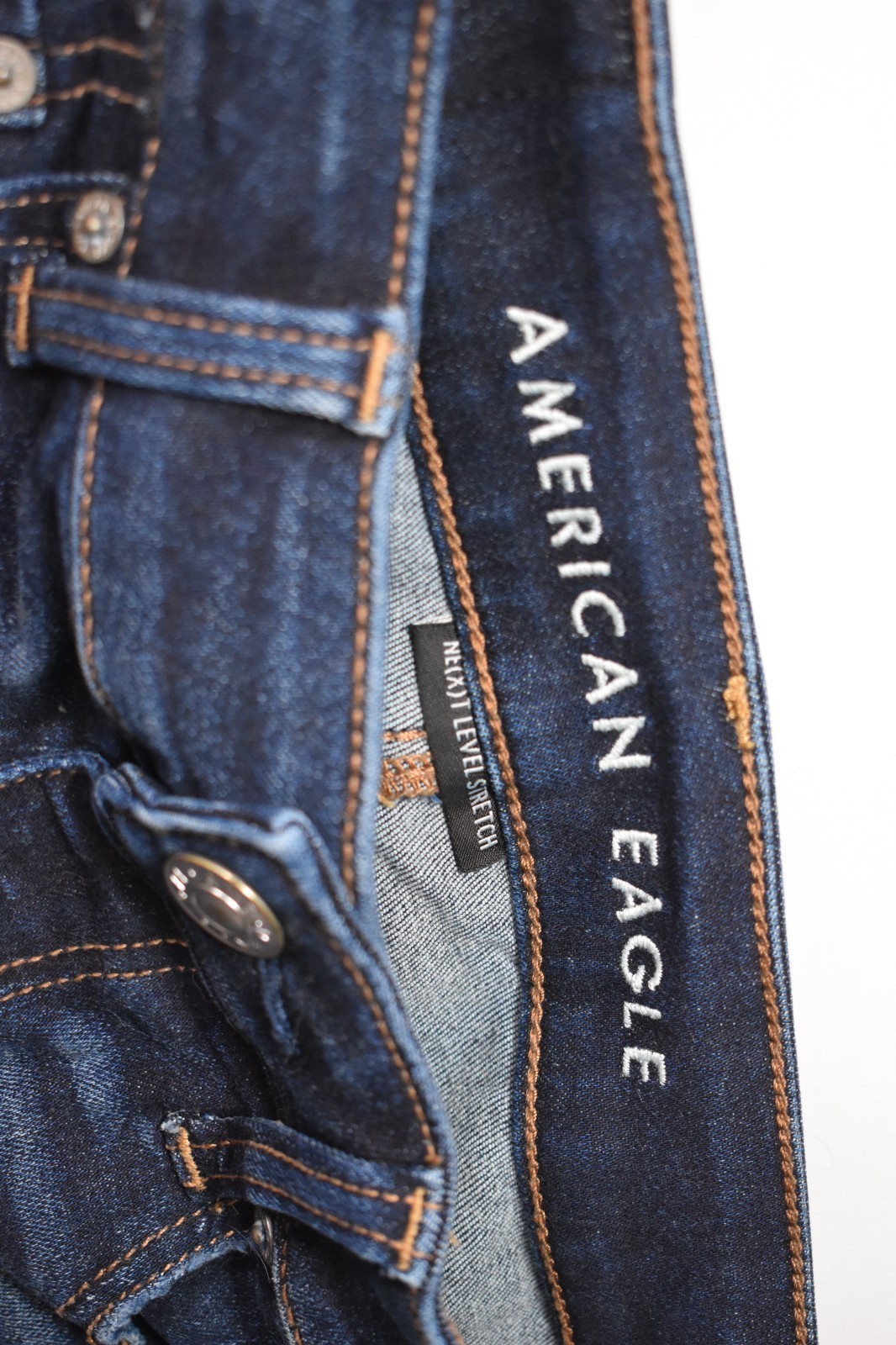 American Eagle Midi Dark Blue Denim Cut Off Shorts – Womens Size 0