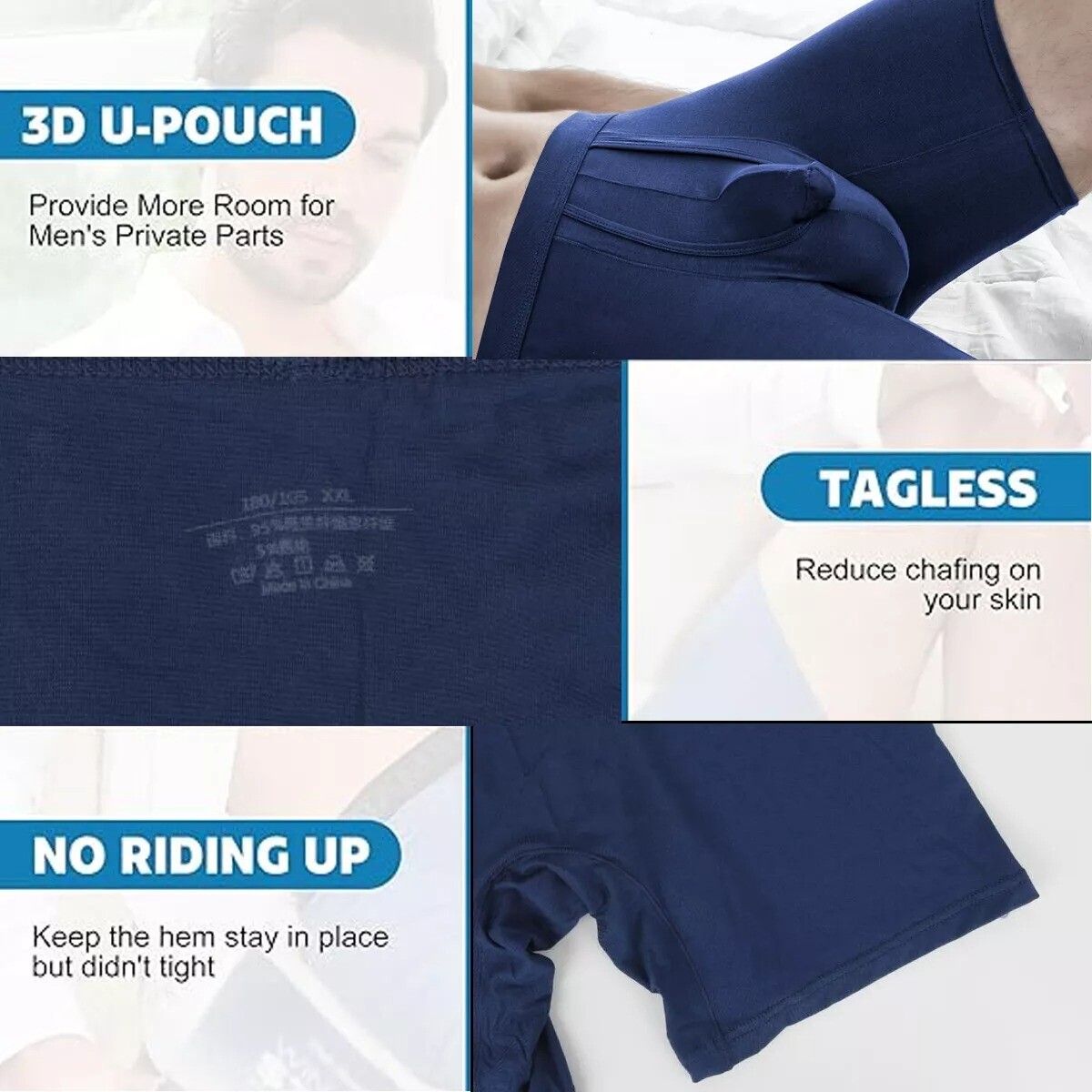 Men Underwear Separate Penis Ball Pouch Seamless Stretchy Boxer Shorts Briefs US