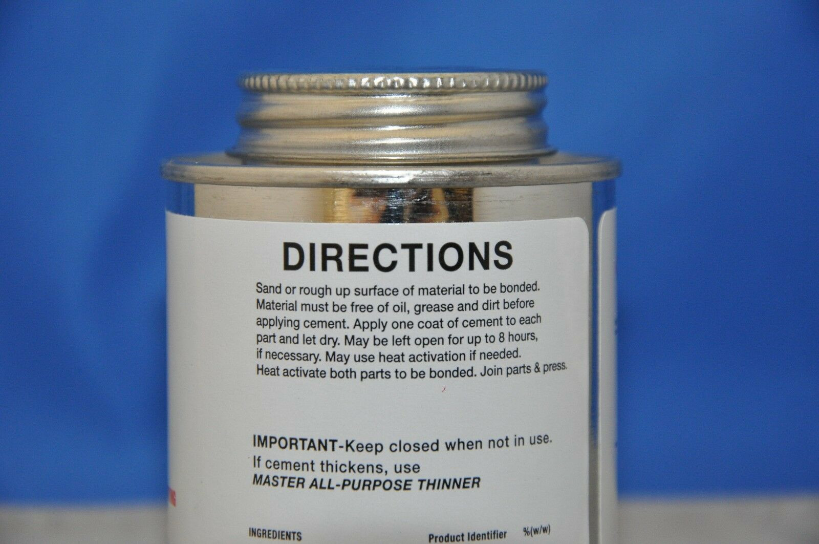 Petronios Master All Purpose Shoe Contact Cement 4oz Tin ~ Brush Inside