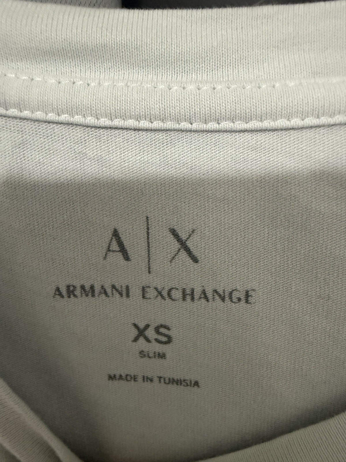 Armani Exchange Logo Graphic T-Shirt Mens XS White Crew Neck Short Sleeve