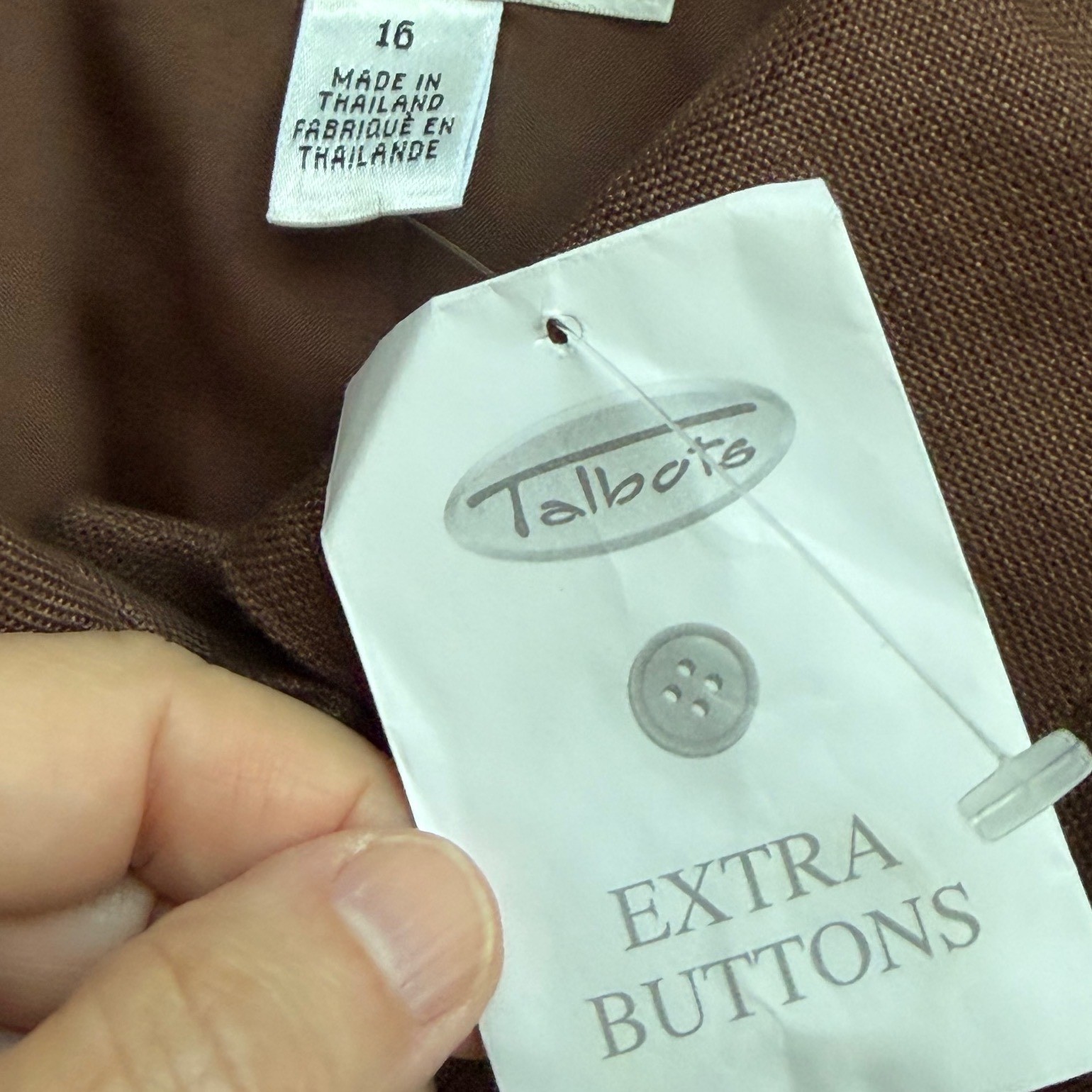 Talbots Irish Linen Safari Field Jacket Womens 16 Chocolate Brown Utilty Blazer