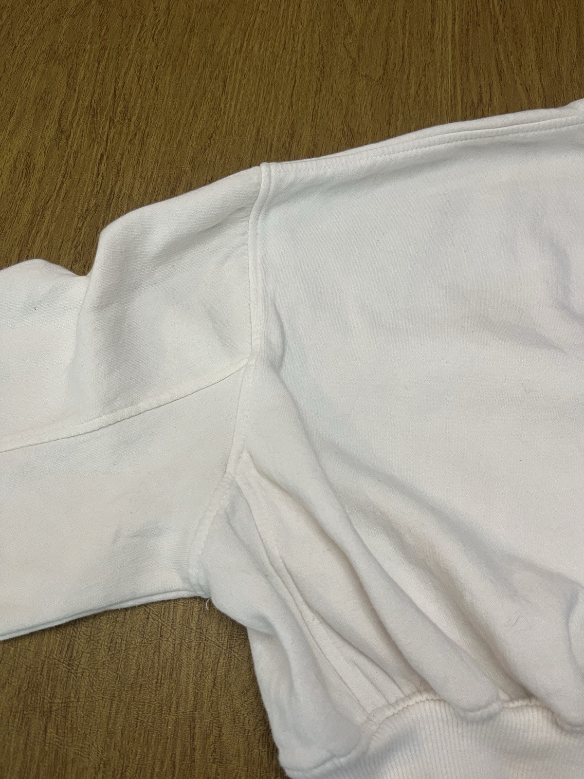 Zara Cream Cropped Fleece Lined Oversized Sweatshirt, Sz M