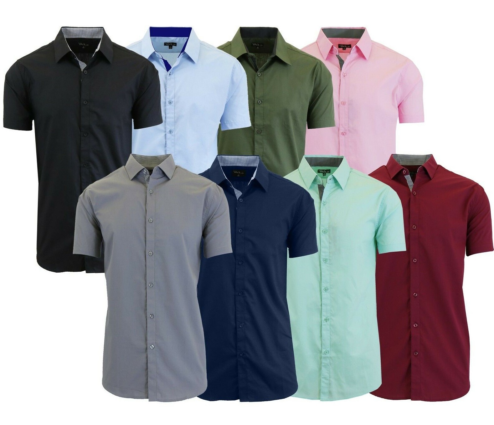 Men’s Style Short Sleeve Dress Shirts TAGLESS ( Size S-2XL ) *NEW* FREE SHIPPING