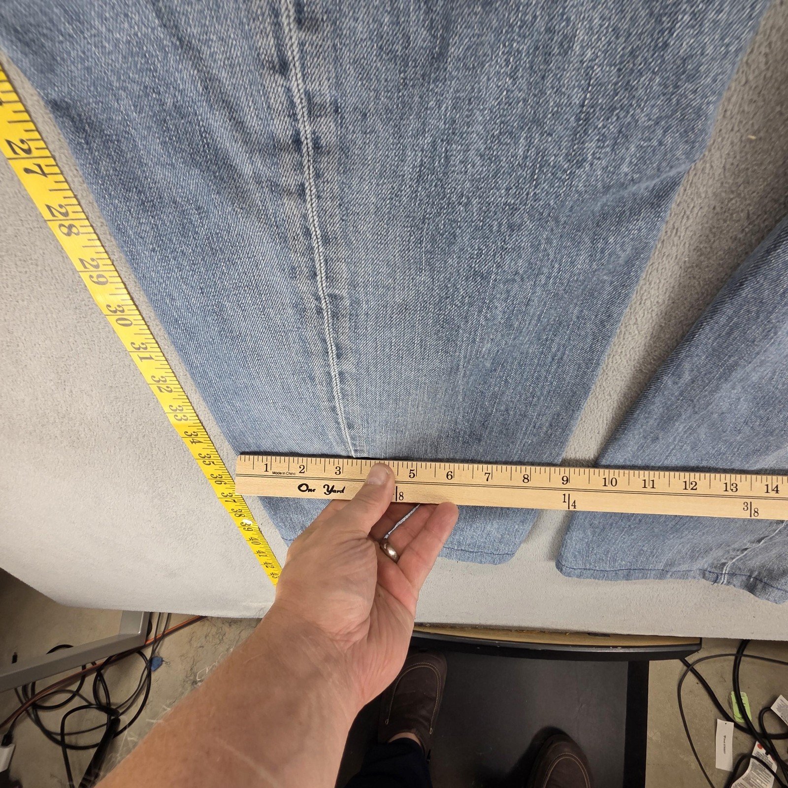 VTG Levis Engineered Jeans Mens Blue Twisted Flap Pocket Altered Hem Fits 32×30