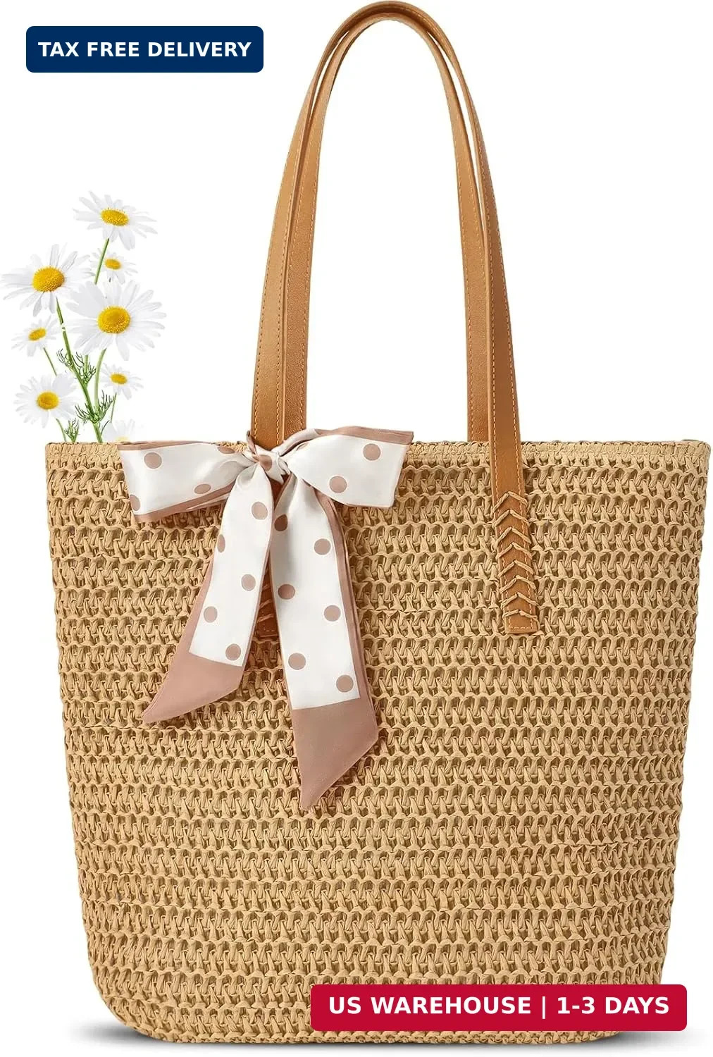 Trifabricy Beach Bags for Women, Large Straw Beach Bag, Beach Tote Bag Shoulder