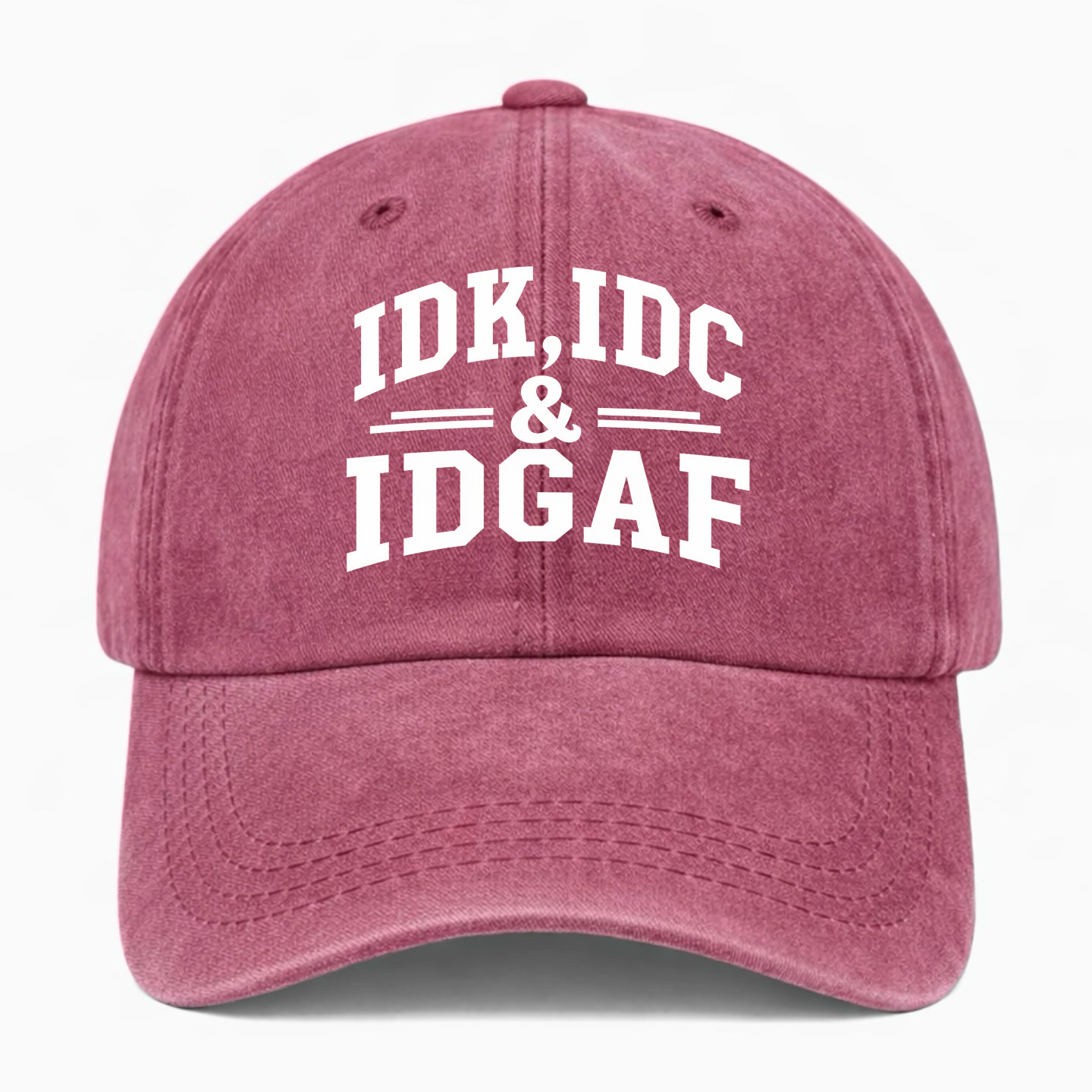 Funny IDK IDC IDGAF Hat Vintage Washed Cotton Baseball Cap Adjustable Unisex