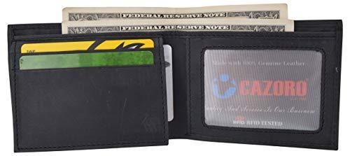 RFID Blocking Genuine Leather Bifold Wallet USA Stars & Stripes Design CAZORO