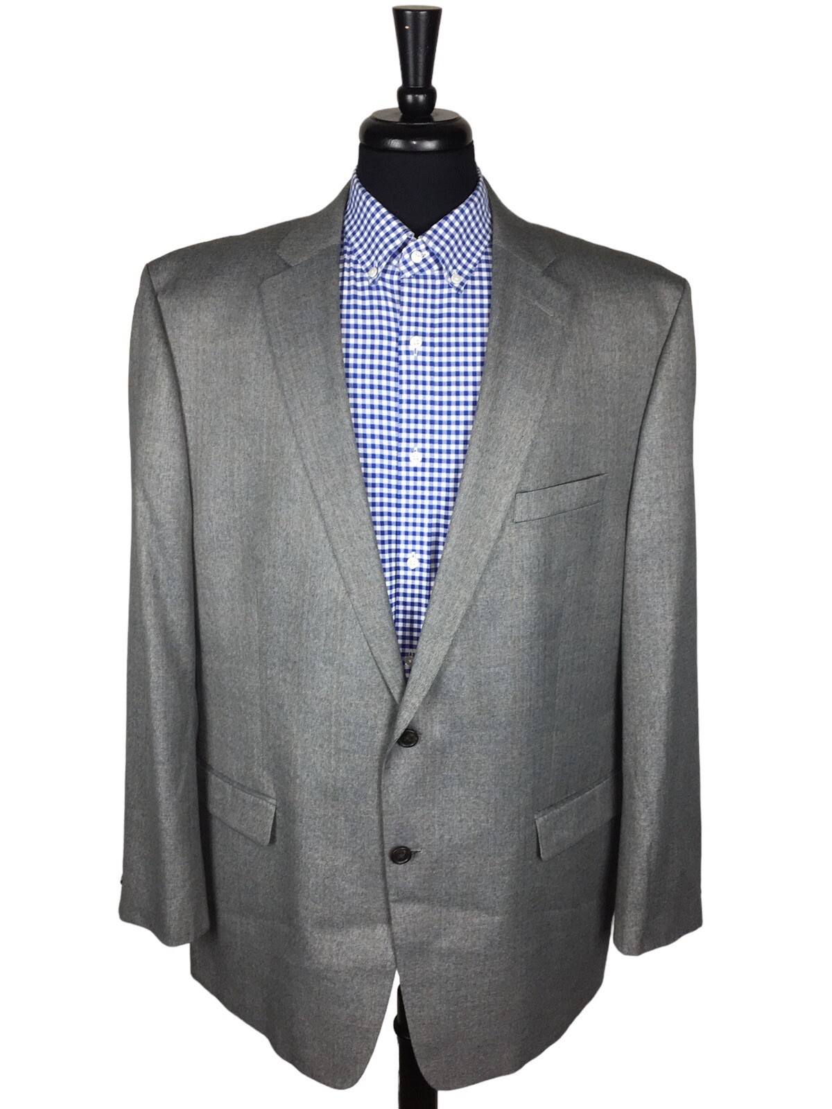 Lauren Ralph Lauren Mens Gray/Brown Herringbone Poly Blend Sport Coat Blazer 48L