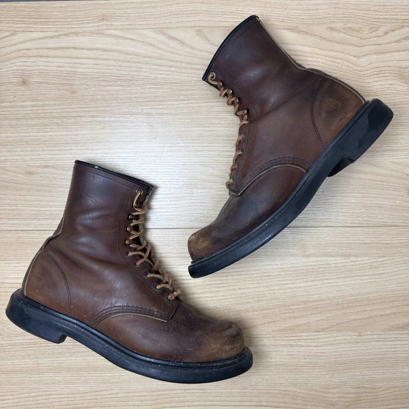 RED WING 8″ SuperSole 953 Boots Men 8.5 E2 Brown Leather Soft Toe Work Outdoors